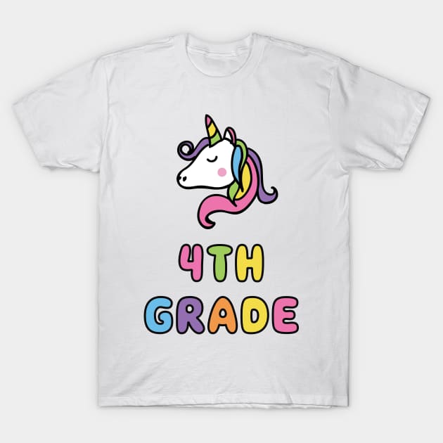 4th Grade Back To School Unicorn T-Shirt by fizzyllama